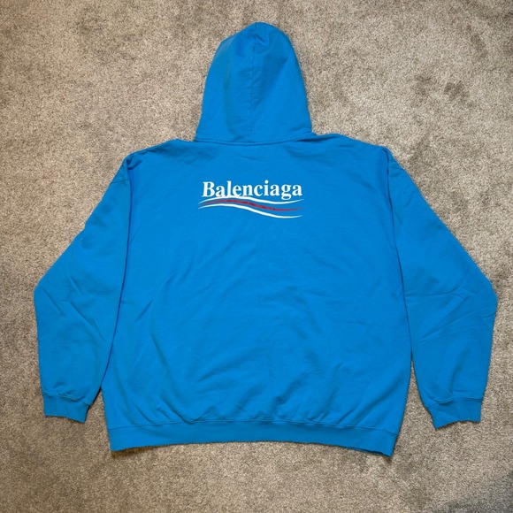 Balenciaga Other - Balenciaga Campaign Logo Hoodie Blue Sky Fits Size XL New w/tags